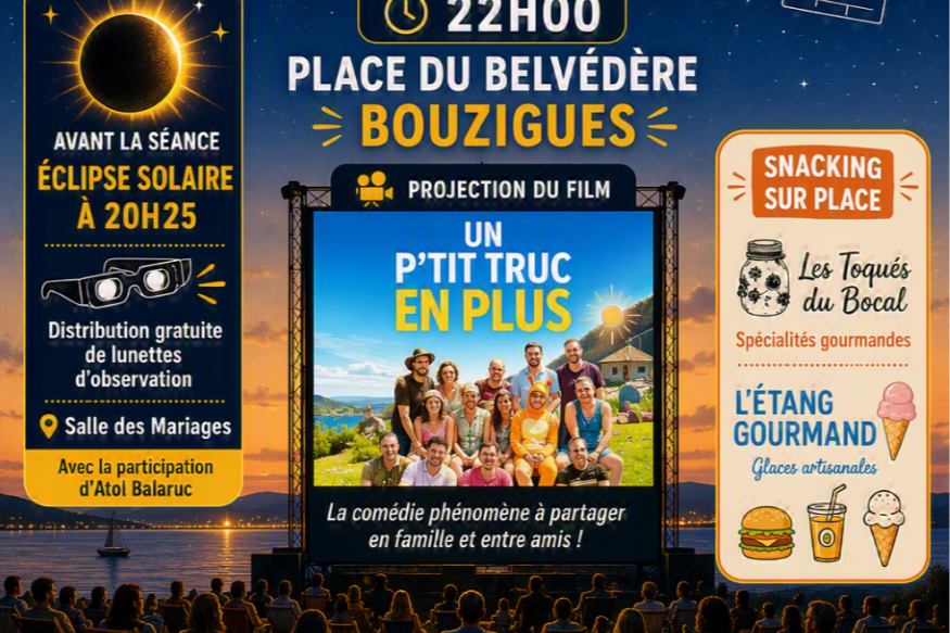 BOUZIGUES Eclipse et Ciné Gratuit!